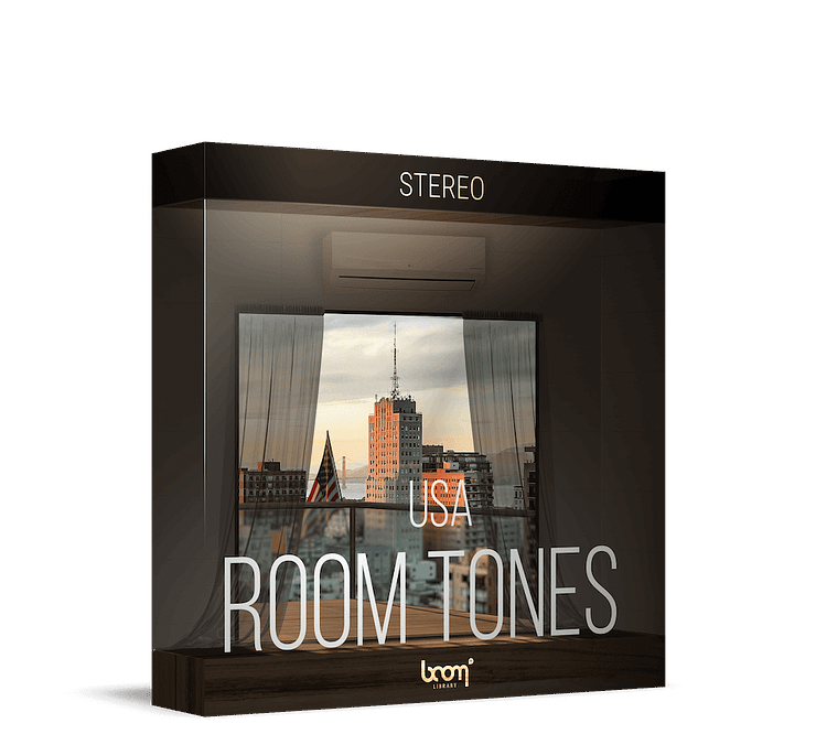 BOOM Library stereo Room Tones USA sound effects Packshot