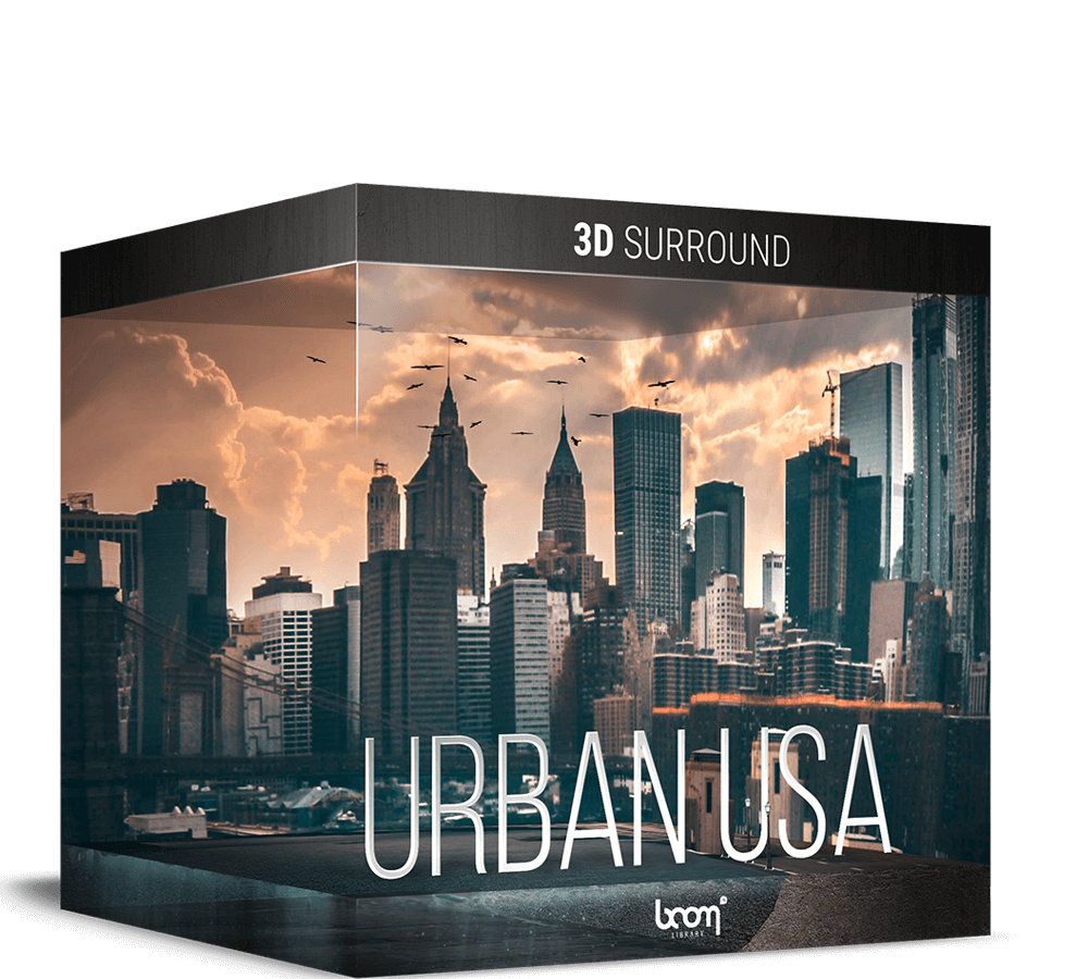 Urban USA 3D Surround Stereo City Ambiances Boom Library Packshot Product Item