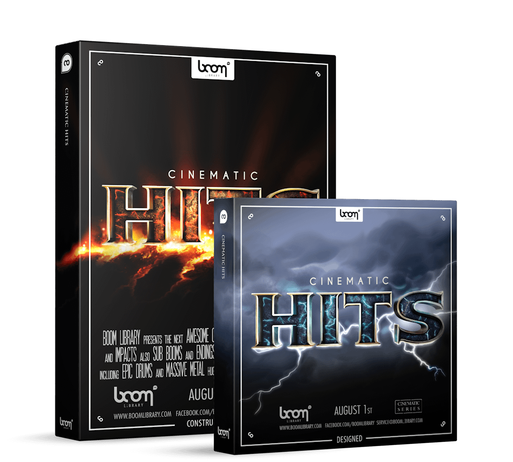 Cinematic Hits Sound Effects Library Product Box by BOOM Library