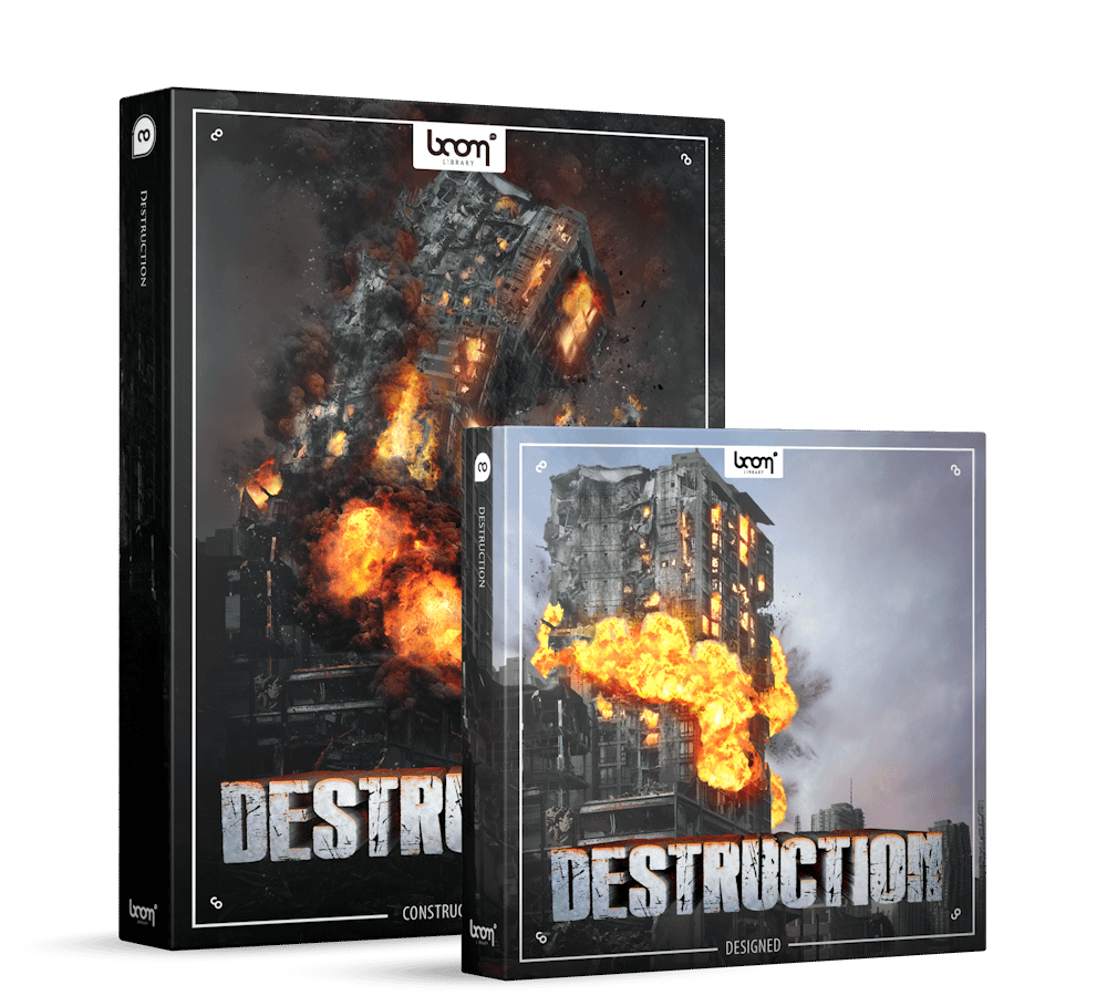 Destruction Sound Effects Library Product Box by BOOM Library