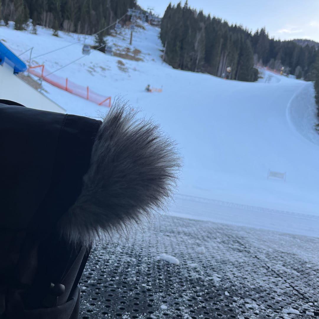 micing the ski slopes