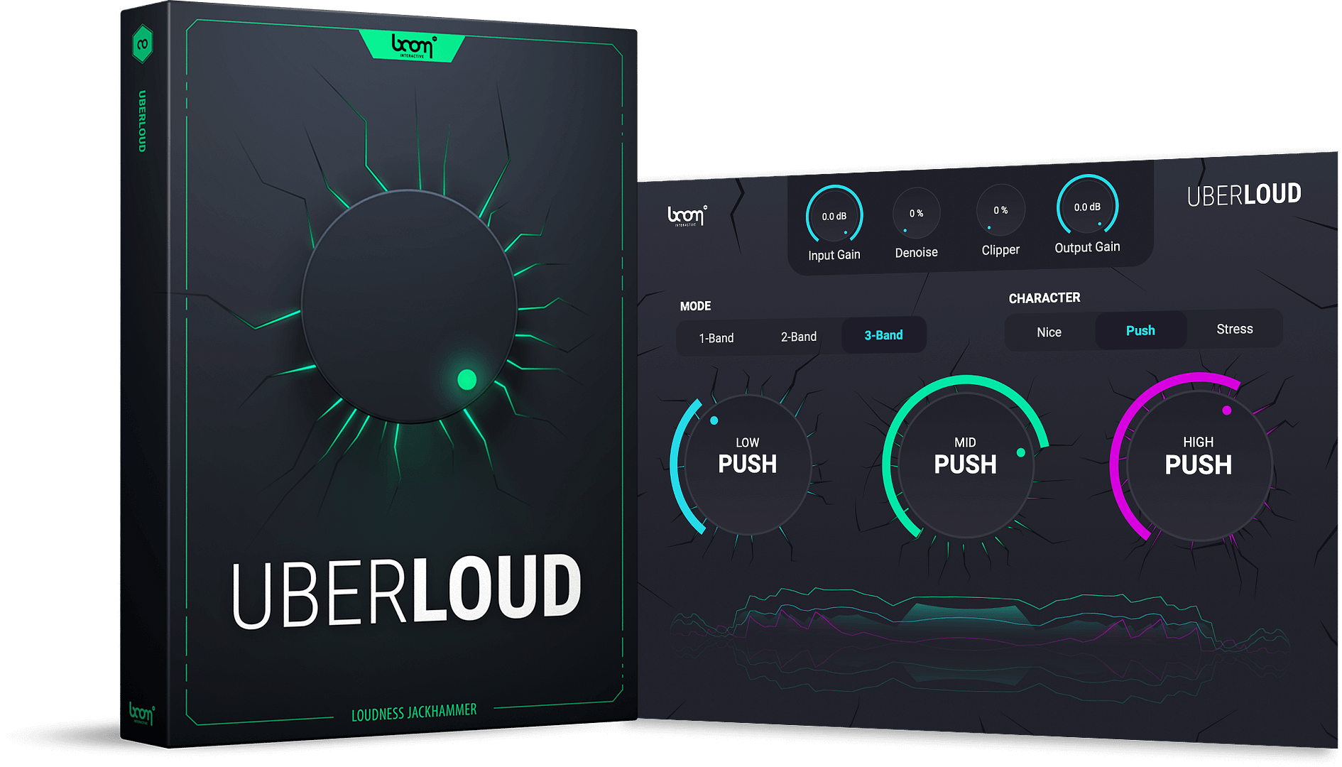 BOOM Library Interactive Uberloud plug-in packshot with screen