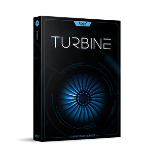 Turbine flight path and jet engine sounds software plug-in by BOOM Library product box