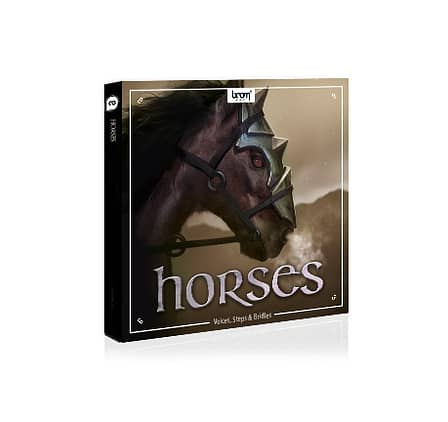 Horses sound effects product box by BOOM Library