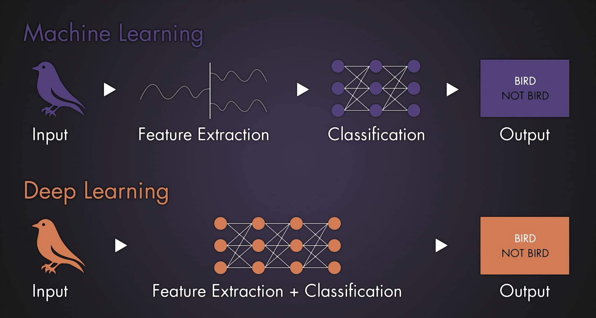 Infographic Machine Learning and Deep Learning