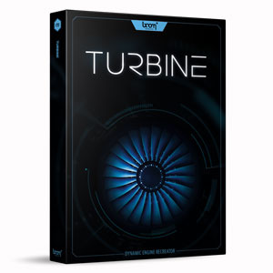 Turbine flight path and jet engine sounds software plug-in by BOOM Library product box