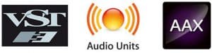 Plugin Type Logos: VST, Audio Units and AAX