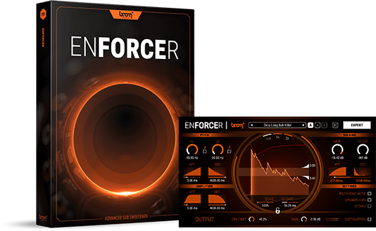 Enforcer bass software plug-in by BOOM Library packshot with screen