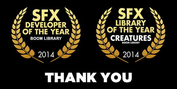 BOOM LIBRARY BEST SFX DEVELOPER 2014