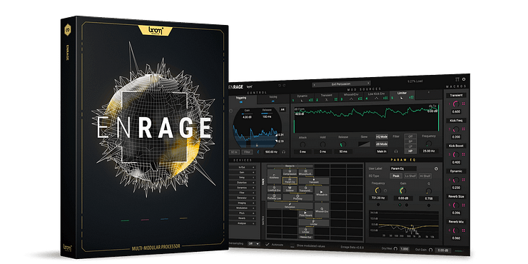 BOOM Library software plug-in Enrage packshot with screen