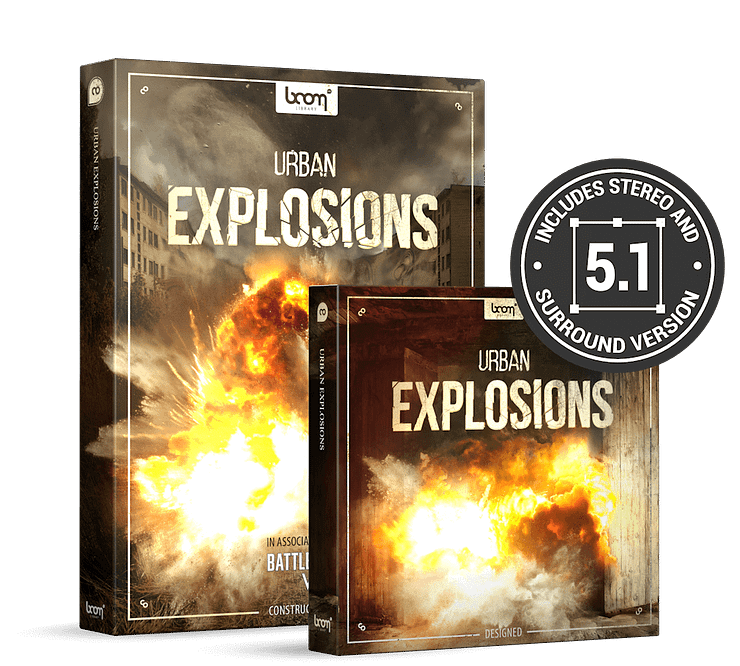 Urban Explosions Sound Effects Product Packshot by BOOM Library in Association with EA for Battlefield