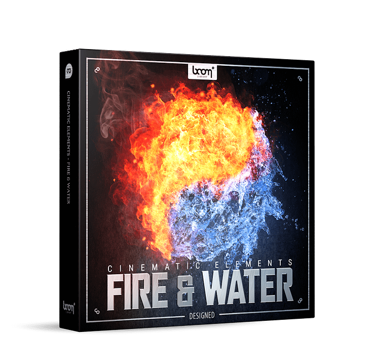 Cinematic Element Fire & Water Sound Effects Product Packshot Bundle by BOOM Library Designed edition
