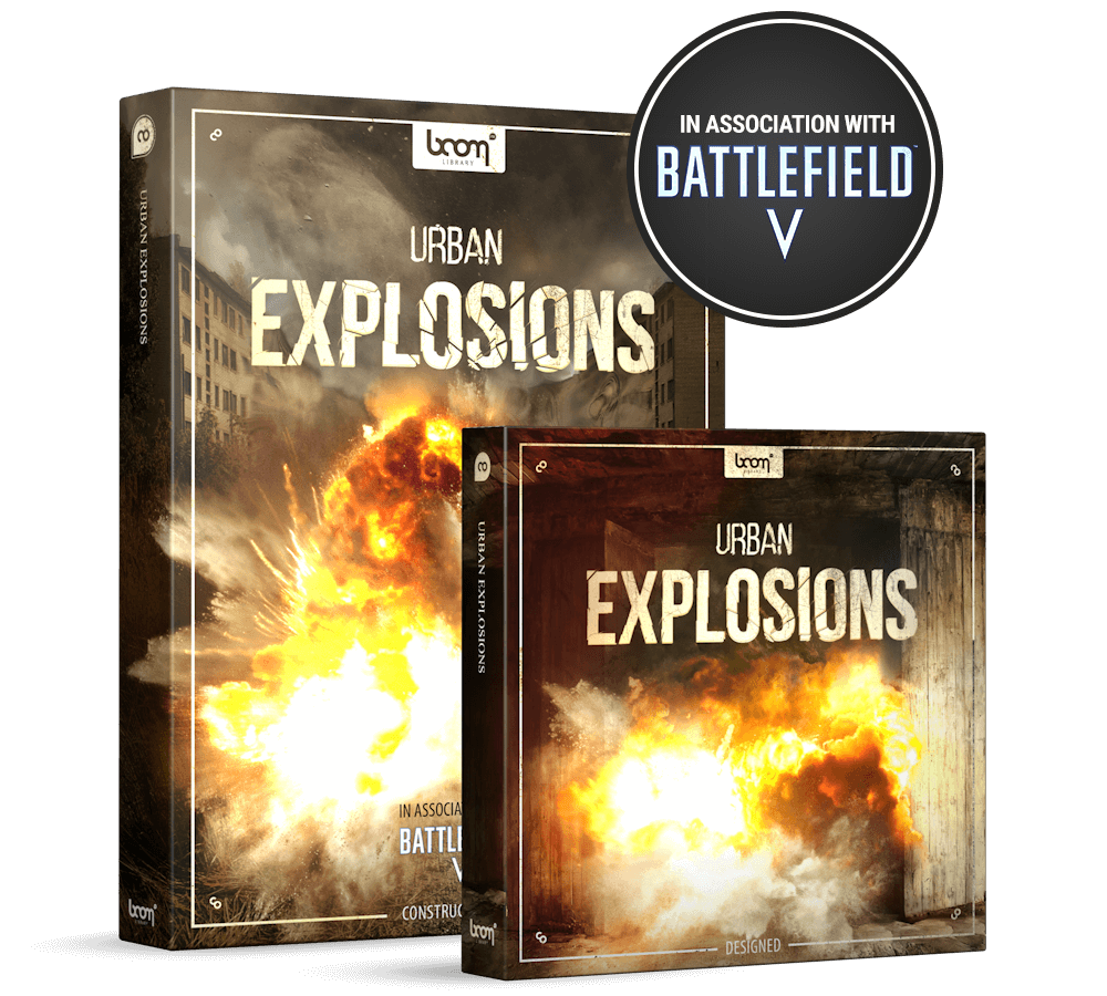 Urban Explosions Sound Effects Product Packshot by BOOM Library in Association with EA for Battlefield